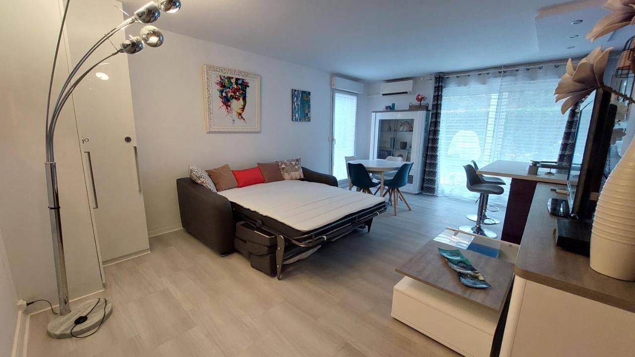 Charmant Appartement Residentiel Avec Terrasse, Jardin Privatif Et Piscine A Cannes 戛纳 外观 照片